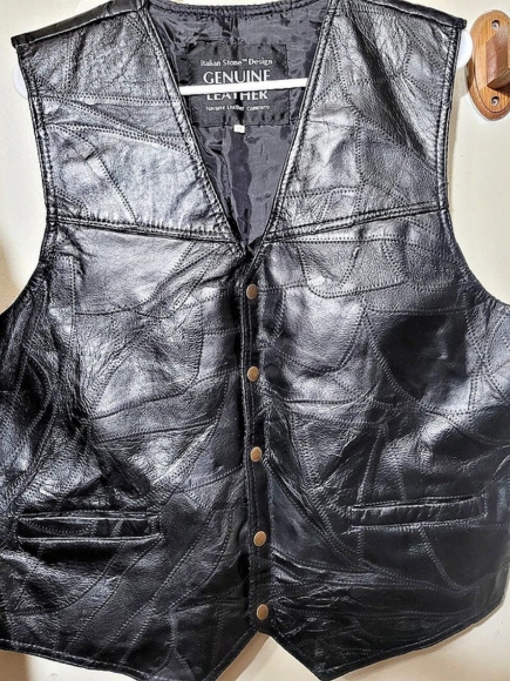 Genuine Leather Vest 2X By Navarre Leather Company With  Snap Closure For Men(B)